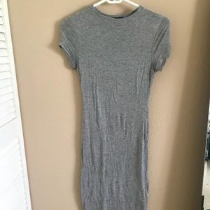 Grey TShirt Material Tight Dress